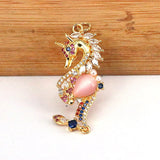 Opal Stone Seahorse Pendant Necklace Gift