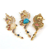Opal Stone Seahorse Pendant Necklace Gift