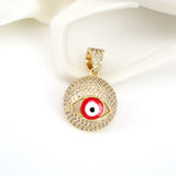 5Pcs Evil Eye Charm Pendant Necklace with CZ Zircon