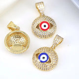 5Pcs Evil Eye Charm Pendant Necklace with CZ Zircon
