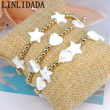 5Pcs Shell Heart Star Charm Bracelet Plated Beaded Ladies Jewelry