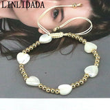 5Pcs Shell Heart Star Charm Bracelet Plated Beaded Ladies Jewelry
