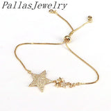 5Pcs Adjustable Cubic Zirconia Star Charm Bracelet