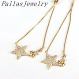 5Pcs Adjustable Cubic Zirconia Star Charm Bracelet