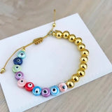 5Pcs Evil Eye Bracelets Women Jewelry Adjustable Charm Bracelet Gift