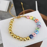 5Pcs Evil Eye Bracelets Women Jewelry Adjustable Charm Bracelet Gift