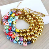 5Pcs Evil Eye Bracelets Women Jewelry Adjustable Charm Bracelet Gift