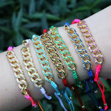 5Pcs Colorful Rope Chain Bracelet Jewelry for Women