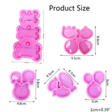 5Pcs Fish Cat Round Pet Tag Epoxy Resin Mold Silicone Mould