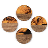 5Pcs Resin Wood Pendants Charms for DIY Jewelry Making