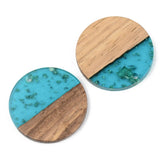 5Pcs Resin Wood Pendants Charms for DIY Jewelry Making