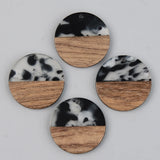 5Pcs Resin Wood Pendants Charms for DIY Jewelry Making