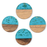 5Pcs Resin Wood Pendants Charms for DIY Jewelry Making