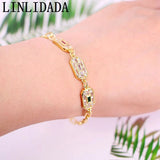 5Pcs Clear CZ Micro Pave Link Chain Bracelets Woman Jewelry