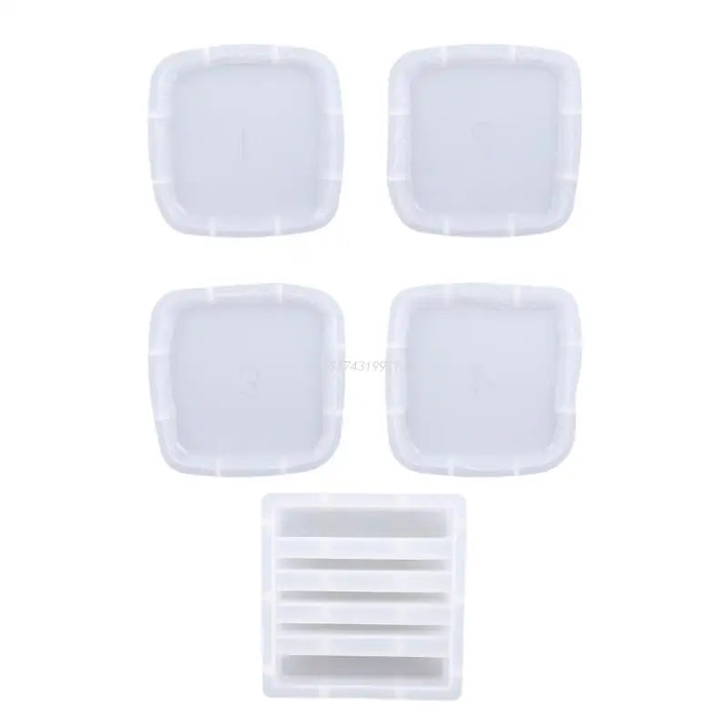 5Pcs Irregular Edge Tray Silicone Mold for Resin Coaster