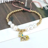 Colorful Horse Pendant Bracelet with Plated Beads and Pearls