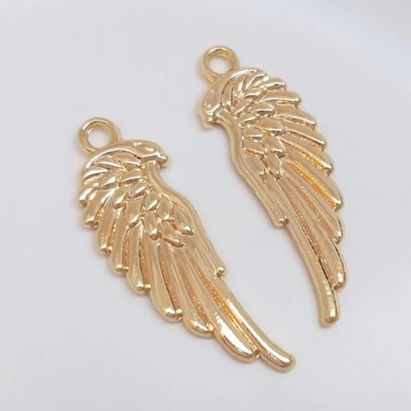 5Pcs Feather Charms Wings Pendants DIY Jewelry Findings