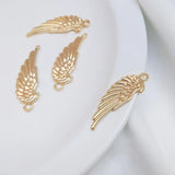 5Pcs Feather Charms Wings Pendants DIY Jewelry Findings