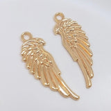 5Pcs Feather Charms Wings Pendants DIY Jewelry Findings