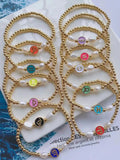 5Pcs Round Zodiac Spacer Beads Elasticity Bracelet Jewelry