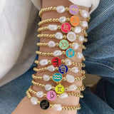 5Pcs Round Zodiac Spacer Beads Elasticity Bracelet Jewelry