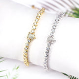5Pcs Silver CZ Tennis Bracelet for Women Wedding
