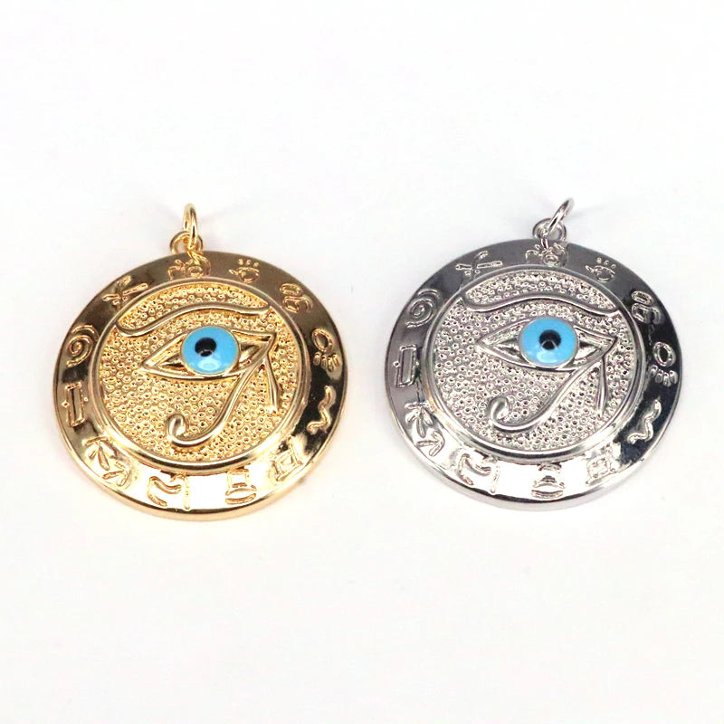 Gold Silver Plating Eye Round Pendant Women Eye Jewelry