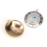 Gold Silver Plating Eye Round Pendant Women Eye Jewelry