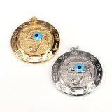 Gold Silver Plating Eye Round Pendant Women Eye Jewelry