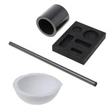 5Pcs Graphite Crucible Kits for Jewelry Melting Ingot Mold Tools
