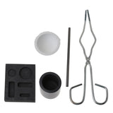 5Pcs Graphite Crucible Kits Silver Ingot Mold Jewelry Melting Tools Set