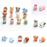 5Pcs Chinese Zodiac Porcelain Ceramic Beads for DIY Jewelry Making