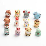 5Pcs Chinese Zodiac Porcelain Ceramic Beads for DIY Jewelry Making