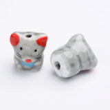 5Pcs Chinese Zodiac Porcelain Ceramic Beads for DIY Jewelry Making