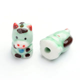 5Pcs Chinese Zodiac Porcelain Ceramic Beads for DIY Jewelry Making