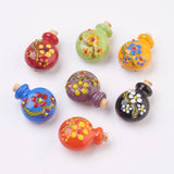 5Pcs Evil Eye Heart Glass Perfume Bottle Pendant Charm Necklace DIY Jewelry