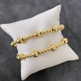 5Pcs Plated Beads Bracelets Copper Ball Beaded Stretch Bracelet BOHO Jewelry