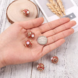 5Pcs Rhinestone Brass Round Beads for DIY Jewelry Making