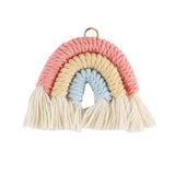 5Pcs Cotton Rope Rainbow Beads Tassels Boho Pendants Keychain Accessories