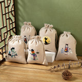 5Pcs Happy Halloween Drawstring Cotton Bags 10x14 13x18cm Pouch Bracelets