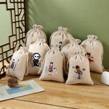 5Pcs Happy Halloween Drawstring Cotton Bags 10x14 13x18cm Pouch Bracelets