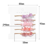 5Pcs Crystal Hair Clip Natural Stone Barrettes Bridal Wedding Headwear