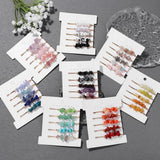 5Pcs Crystal Hair Clip Natural Stone Barrettes Bridal Wedding Headwear