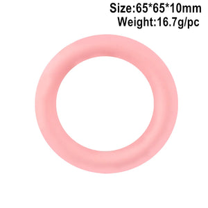 5Pcs Heart Ring Round Ring Silicone Beads Wooden DIY Crafts Gift