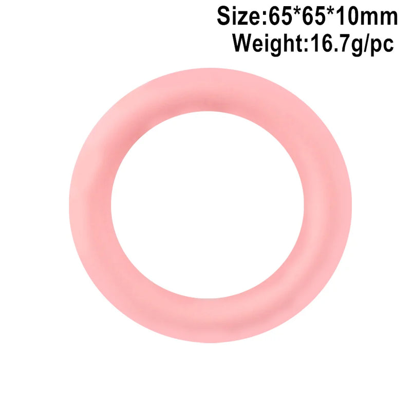 5Pcs Heart Ring Round Ring Silicone Beads Wooden DIY Crafts Gift