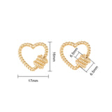 5Pcs Heart Shape Brass Screw Carabiner Lock Charms Clasp Keychain Clip Hook