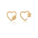 5Pcs Heart Shape Brass Screw Carabiner Lock Charms Clasp Keychain Clip Hook