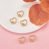 5Pcs Heart Shape Brass Screw Carabiner Lock Charms Clasp Keychain Clip Hook