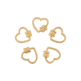 5Pcs Heart Shape Brass Screw Carabiner Lock Charms Clasp Keychain Clip Hook