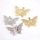 5Pcs CZ Pave Butterfly Charms, Dainty Necklace Pendant
